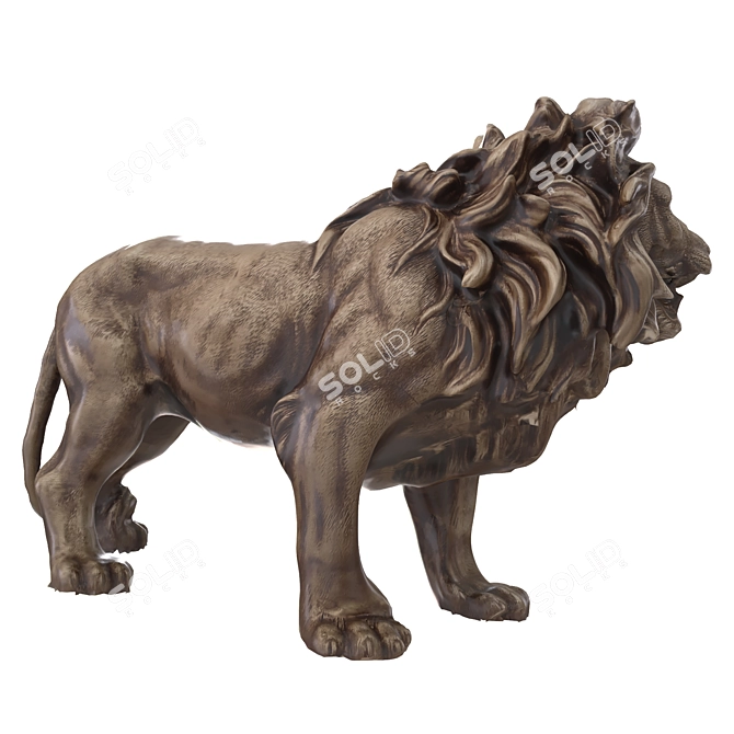  Majestic Lion Sculpture 3D model image 4
