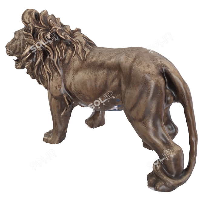  Majestic Lion Sculpture 3D model image 5