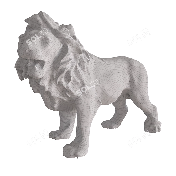  Majestic Lion Sculpture 3D model image 6