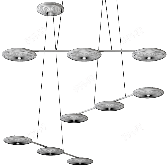 Elegant Vivaldi Pendant Lamp 3D model image 2