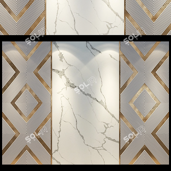 Luxury Wall Panel 79 3D model image 1