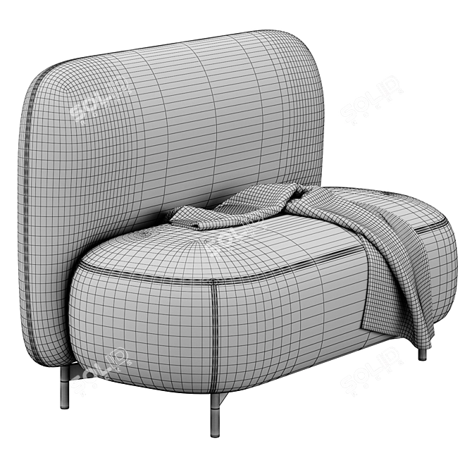 Cozy Chic Sofa Buddy 3D model image 5
