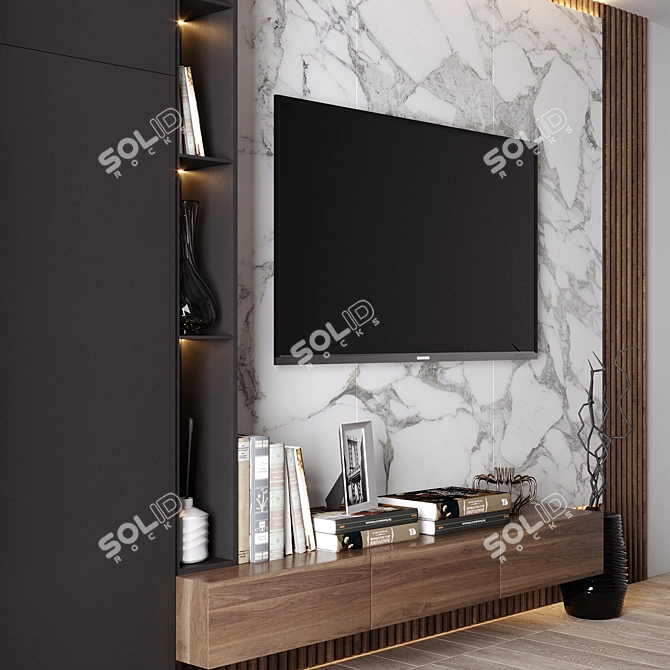 Modern TV Wall Design 3D model image 3