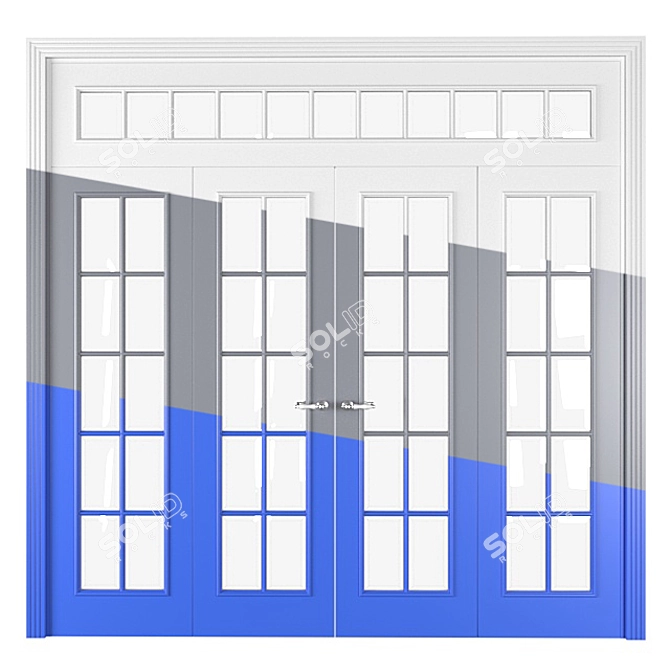 Elegant Sliding Door Partition 3D model image 1