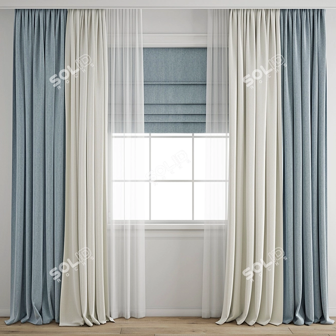 Polygonal Curtain Model 3D model image 1