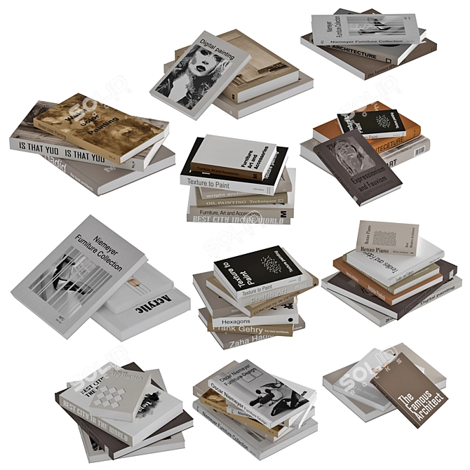 Ultimate Book Collection Set 3D model image 5