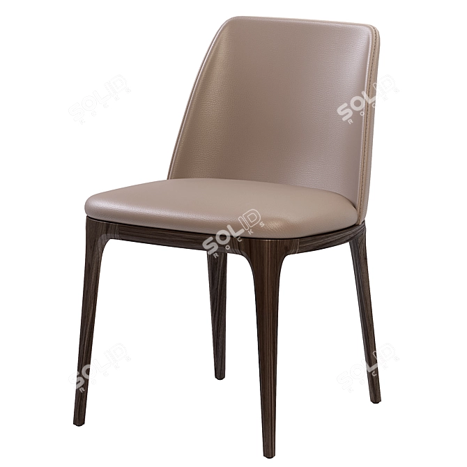 Elegant Grace Chair: Sleek Design & Solid Wood 3D model image 1