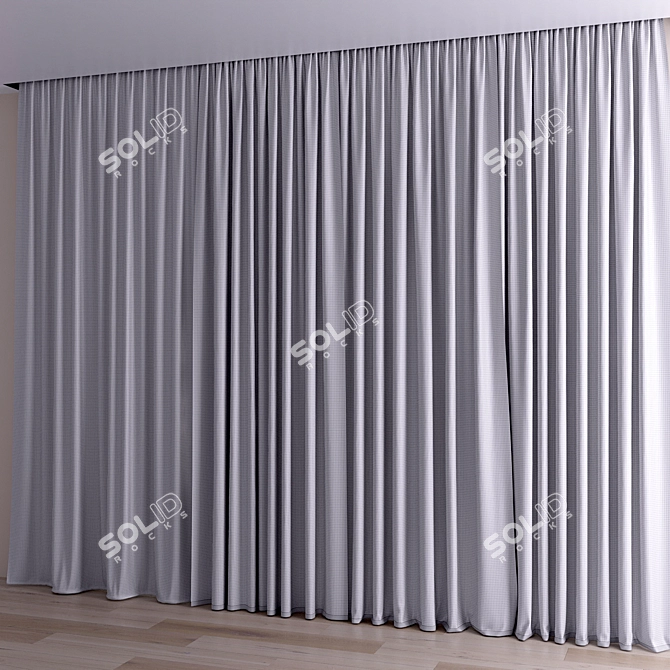 Tulle Curtains for Elegant Windows 3D model image 3