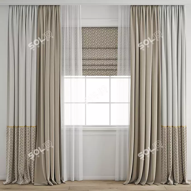 Poly Curtain Model 3D model image 1