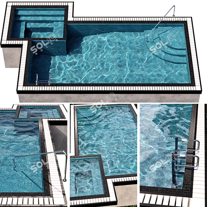 Caustic Blue Pool: V-Ray & Corona 3D model image 1
