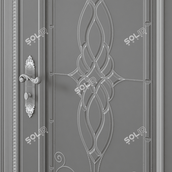 Modern UV Mapped Interior Door 3D model image 6