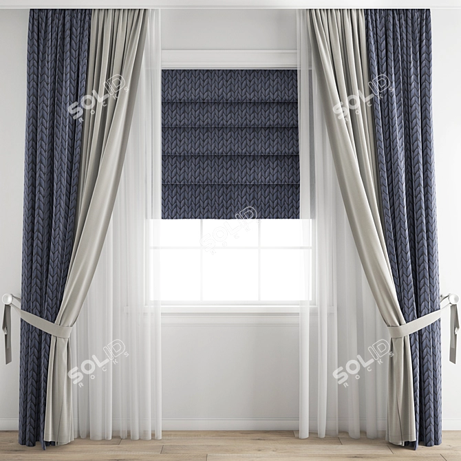 Poly Curtain: High-Quality 3D Model 3D model image 1