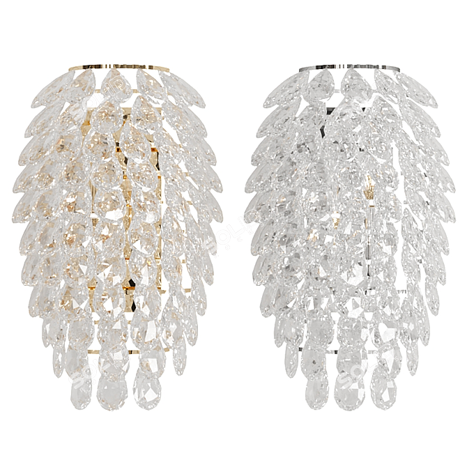 Candela Luxe Silver Gold Chandelier 3D model image 1