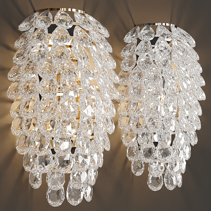 Candela Luxe Silver Gold Chandelier 3D model image 2