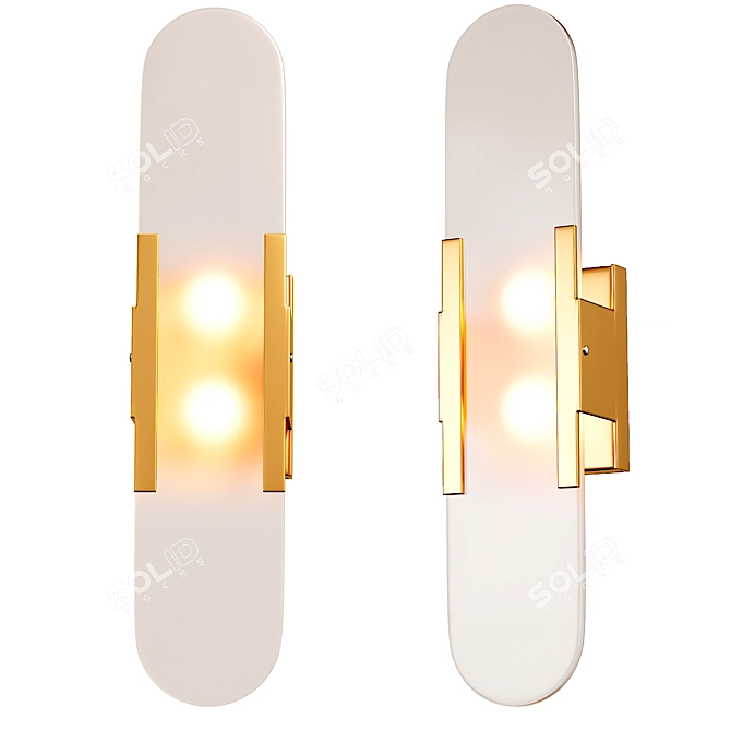 Golden Metal Bra: Elegant Design, Lampatron 3D model image 1