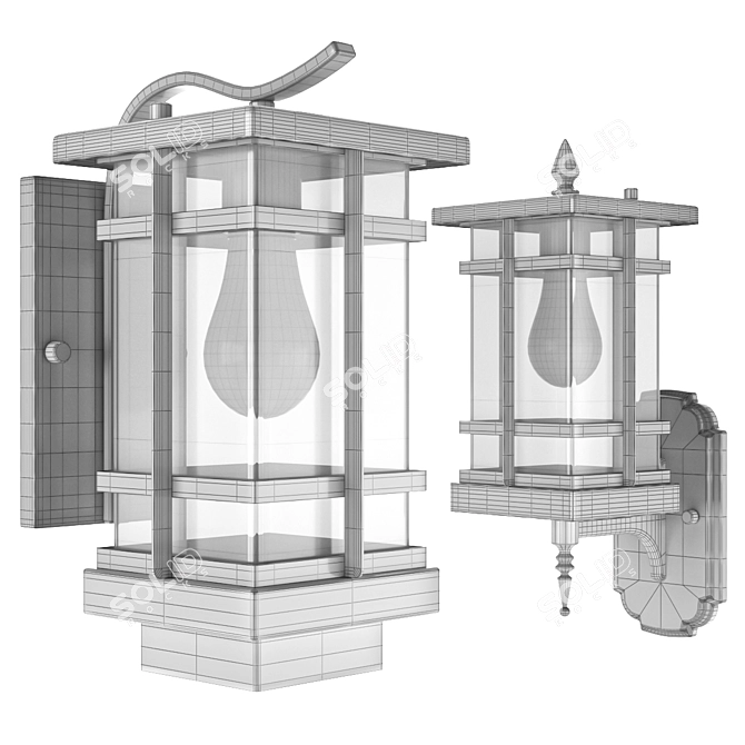 Chinese-Made Street Lamp 3D model image 4