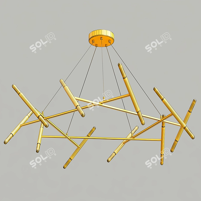 Luxury Pentagon Chandelier 3D model image 3