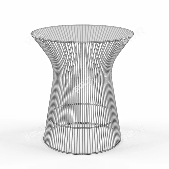 Elegant Crystal Steel Side Table 3D model image 3