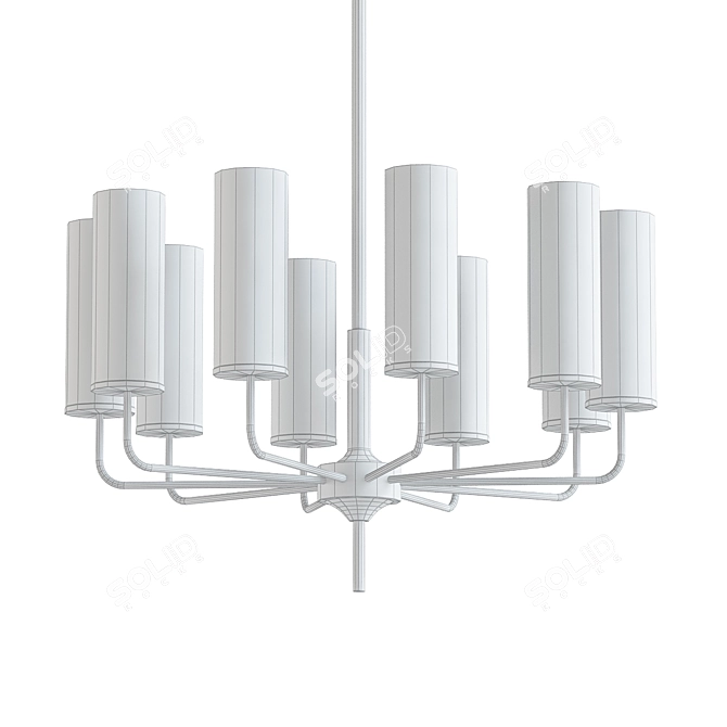 Blue Glass Tube Chandelier - Mesmerizing Lighting Delight 3D model image 2