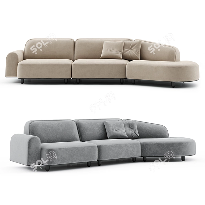 Sleek Curve Sofa: Vladimir Kagan 3D model image 2