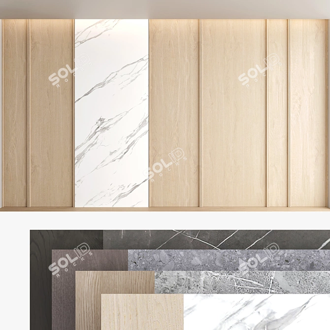 Title: Decorative 3D Wall Panel Set 3D model image 1