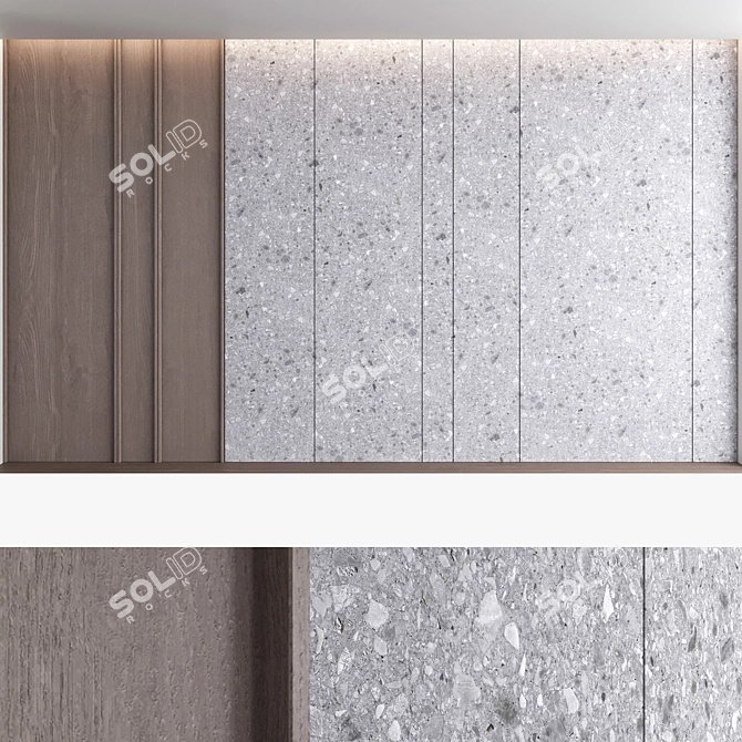 Title: Decorative 3D Wall Panel Set 3D model image 4