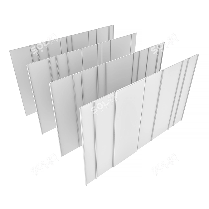 Title: Decorative 3D Wall Panel Set 3D model image 7