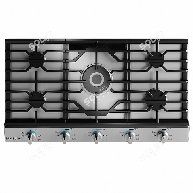 Samsung Stainless Steel Gas Hob - 90*50 cm 3D model image 3