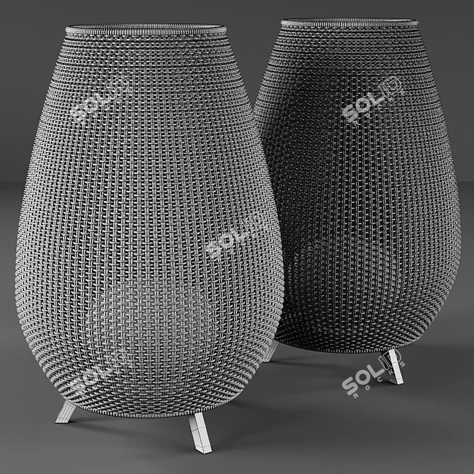 Rattan Outdoor Floor Lamp 3D model image 7