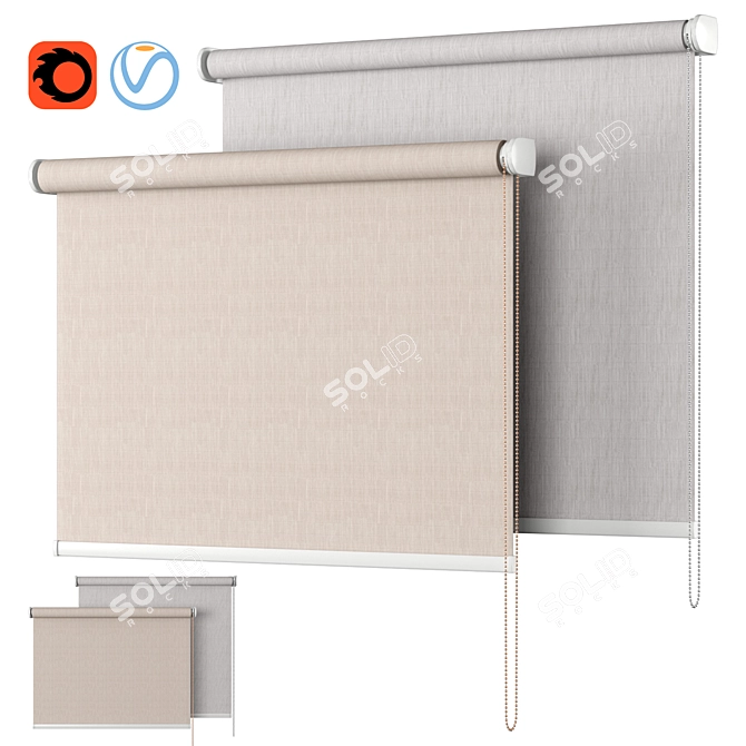 Inspire Natal Trench Roller Blind 3D model image 1