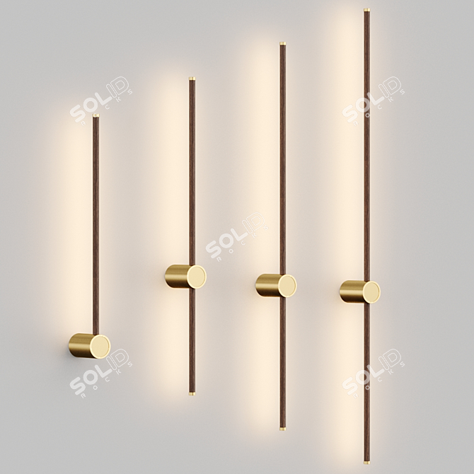 DUC Wood Texture Wall Sconce 3D model image 1