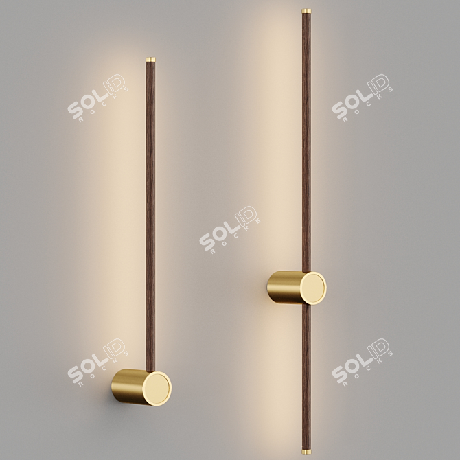 DUC Wood Texture Wall Sconce 3D model image 2