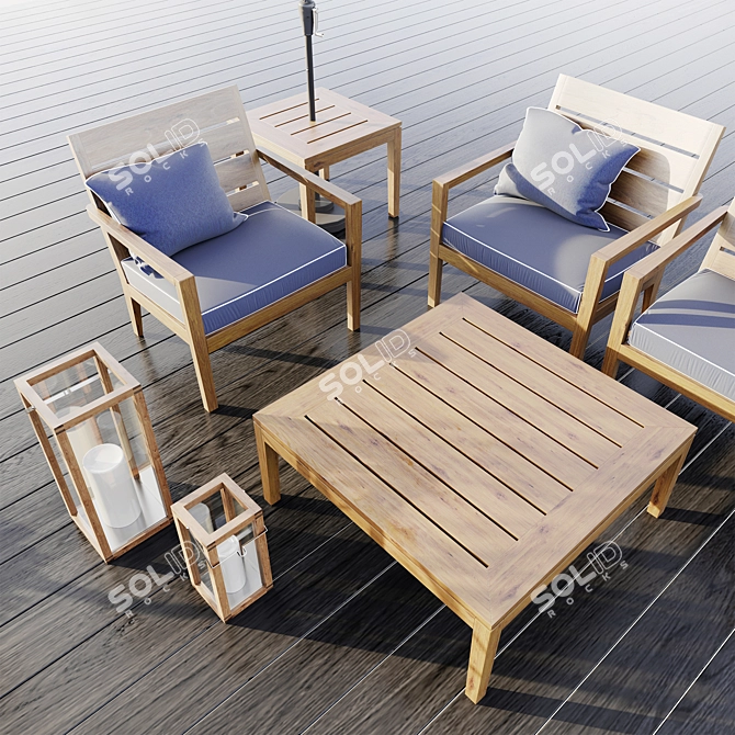 Regatta Natural Outdoor Furniture Set 3D model image 2