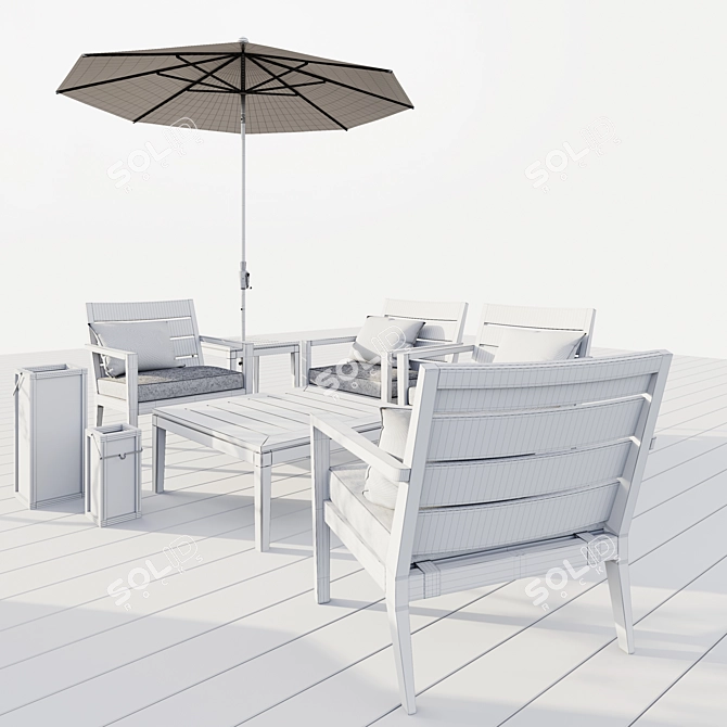 Regatta Natural Outdoor Furniture Set 3D model image 3
