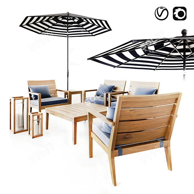 Regatta Natural Outdoor Furniture Set 3D model image 7