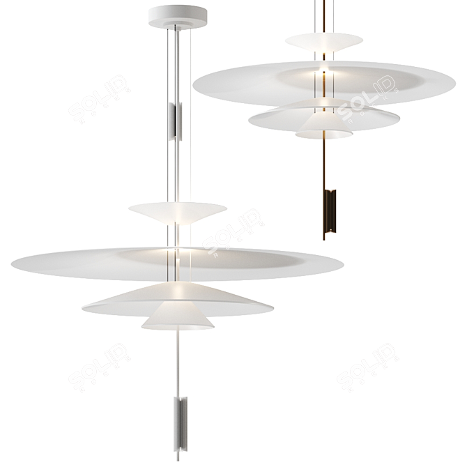 Elegant Flamingo Pendant Lamp 3D model image 1