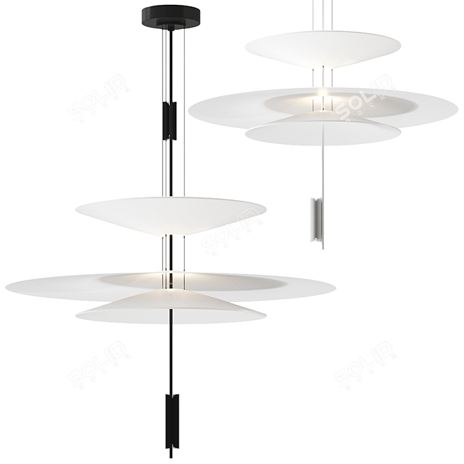 Exquisite Flamingo Pendant Lamp 3D model image 1