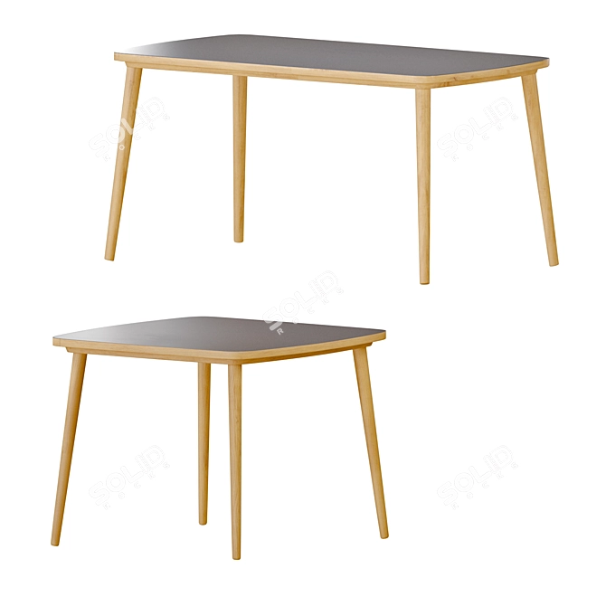 OMTÄNKSAM Table and Chairs Set 3D model image 4