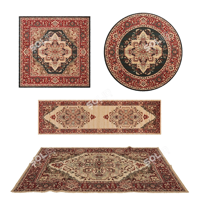 Versatile Set of 3D Rugs 3D model image 1