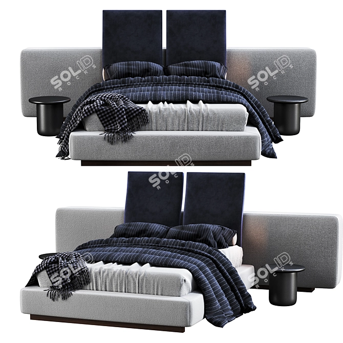 Contemporary Minotti Yang Bed 3D model image 1