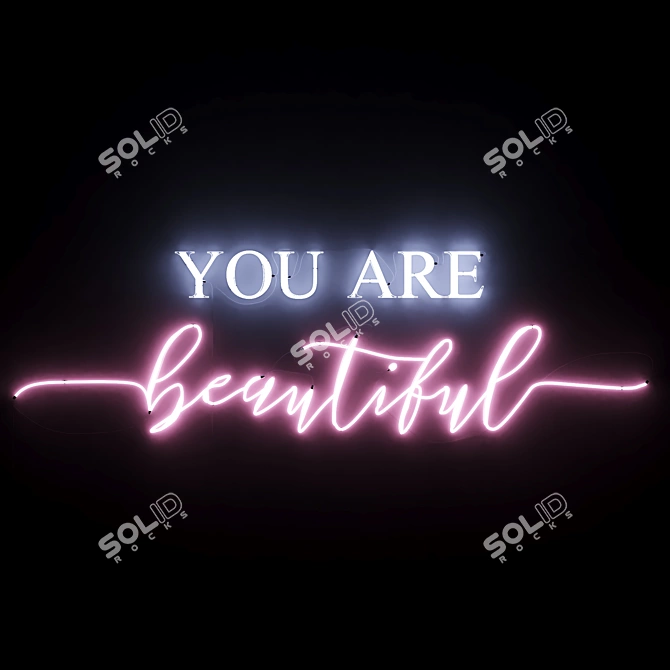 Title: Neon Glow: You Are Beautiful 3D model image 1