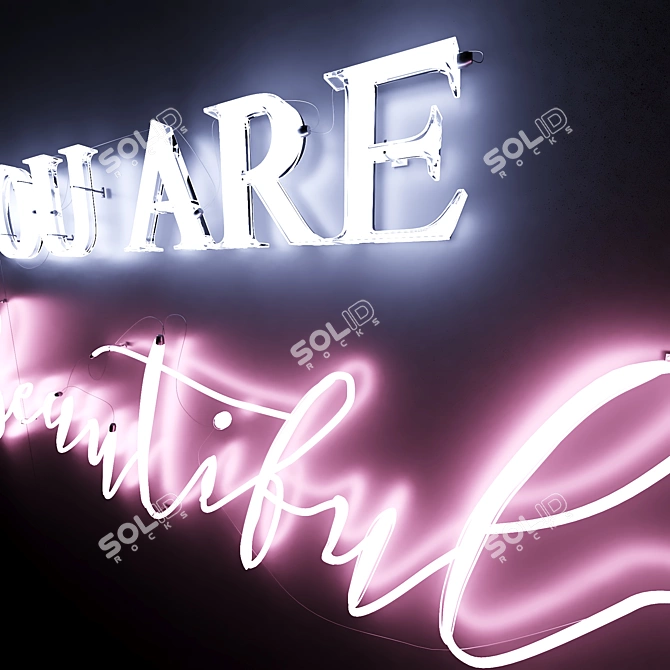 Title: Neon Glow: You Are Beautiful 3D model image 2