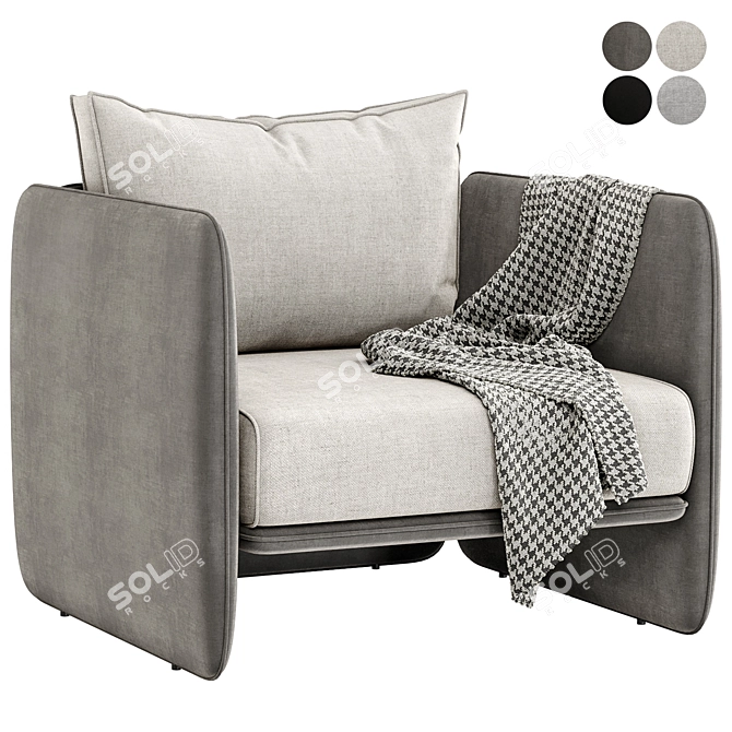 Luxury Comfort: Domkapa Miller Armchair 3D model image 1