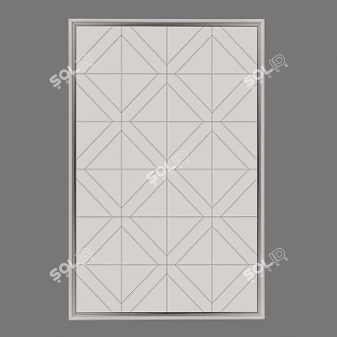 Elegant Geometric Wall Mirror 3D model image 5