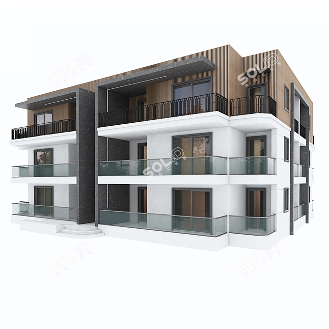 Modern City Building: Clean & High-Quality 3D Model 3D model image 3