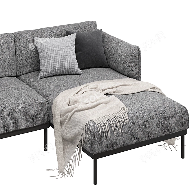 Ikea Äpplaryd 3-Seater Sofa with Chaise Longue 3D model image 4