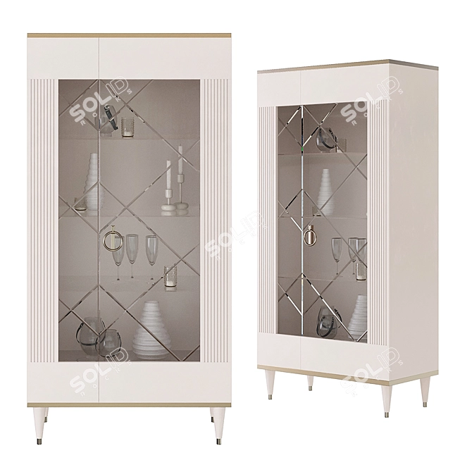 Rimini Solo Glass Showcase Cabinet 3D model image 1