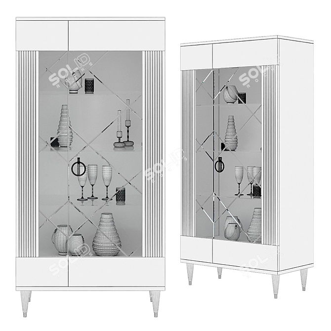 Rimini Solo Glass Showcase Cabinet 3D model image 2