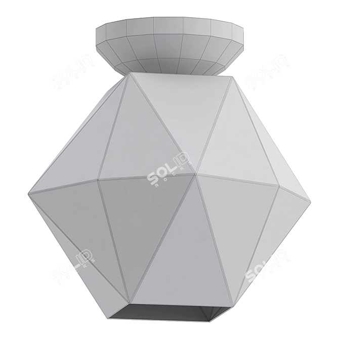 Crystal Clear Faceted Flushmount 3D model image 2