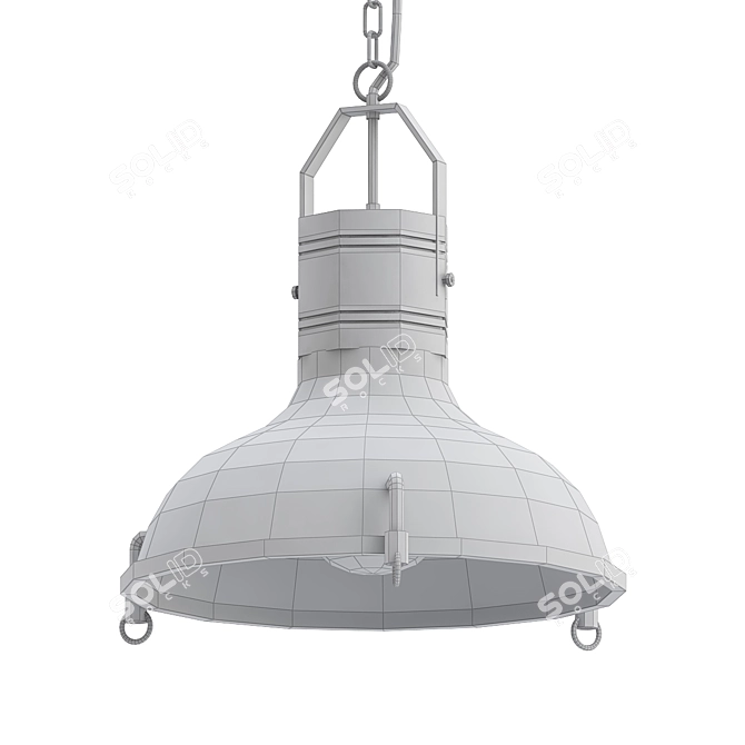 Sleek Raw Black Pendant Lamp 3D model image 2